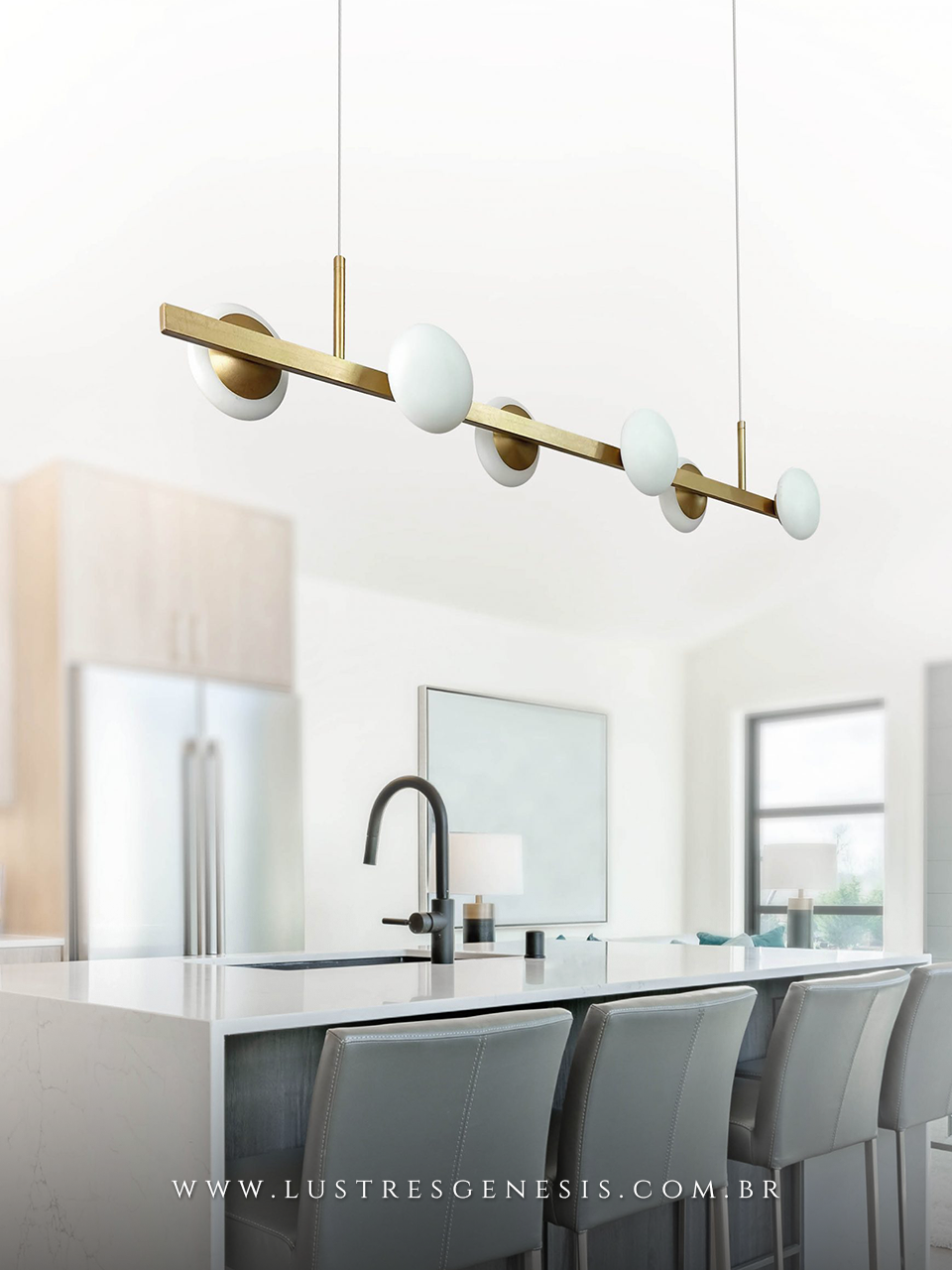 Lustre Pendente Jabuticaba Jou Vidro Fosco Branco Luminaria para Quarto Casal, Suite Master, Sala de Jantar e Mesa Sala de Jantar